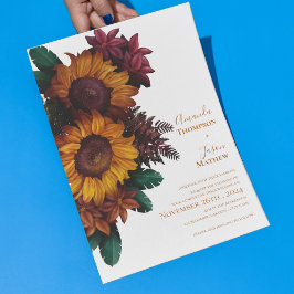 Verbrande Sinaasappel Rustieke Bloemen Bruiloft Ui Briefkaart