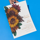 Verbrande Sinaasappel Rustieke Bloemen Bruiloft Ui Briefkaart
