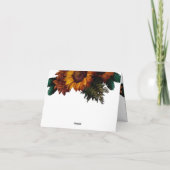 Verbrande Sinaasappel rustieke bloemenbruiloft bed Bedankkaart (Achterkant)