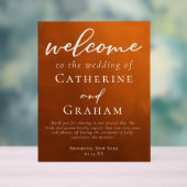 Verbrande Sinaasappel rustieke herfst bruiloft wel Acryl Bord (Neutraal)