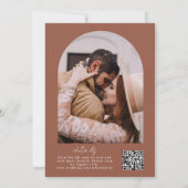 Verbrande Sinaasappel Terracotta Modern Boho Bruil Kaart (Achterkant)