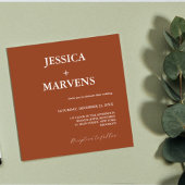 Verbrande Sinaasappel Terracotta Rust bruiloft uit Aankondiging