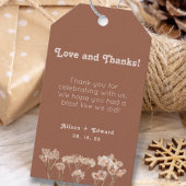 Verbrande Sinaasappel Wildbloemen Bruiloft Dank u  Cadeaulabel