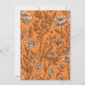 Verbrande Sinaasappel Wildflower bruiloft Kaart (Achterkant)
