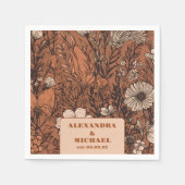 Verbrande Sinaasappel Wildflower bruiloft Servet (Voorkant)