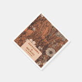 Verbrande Sinaasappel Wildflower bruiloft Servet (Hoek)