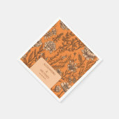 Verbrande Sinaasappel Wildflower bruiloft Servet (Hoek)