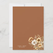 Verbrande Sinaasappel Wildflower Wedding Boho Kaart (Achterkant)