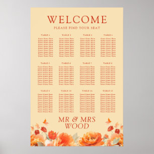 Verbrande Sinaasappels Bloemen Fall Wedding Zittin Poster