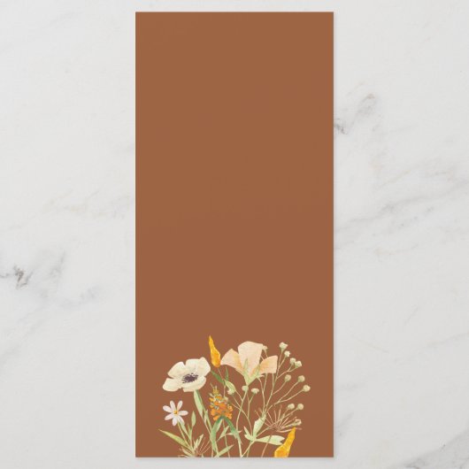 Verbrande Sinaasappels boog minimalistische herfst Menu (Achterkant)