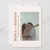 Verbrande Sinaasappels terracotta rustieke bruilof Kaart (Achterkant)