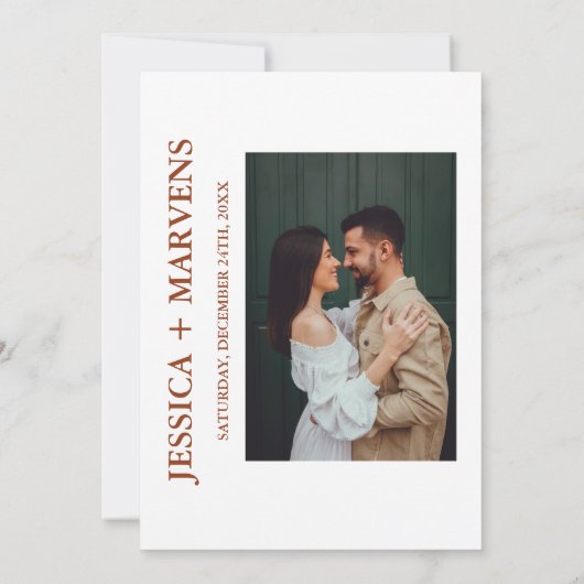 Verbrande Sinaasappels terracotta rustieke bruilof Kaart (Achterkant)