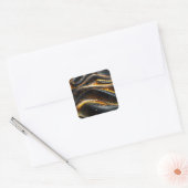 Verbrande stalen achtergrond vierkante sticker (Envelop)