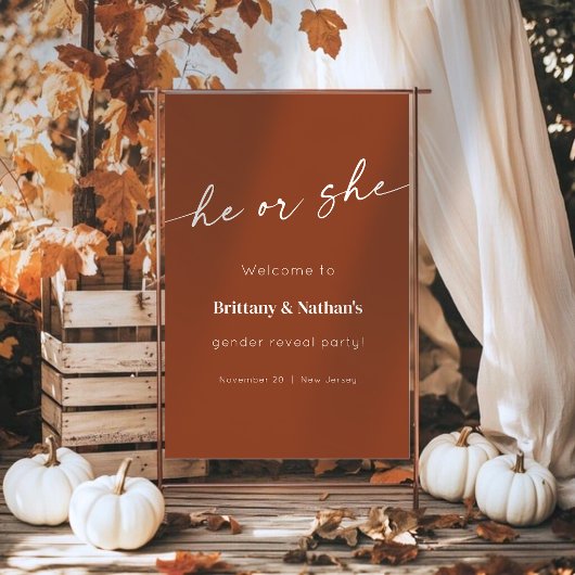 Verbrande Terracotta Geslacht Onthul Welkomstbord Poster