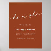 Verbrande Terracotta Geslacht Onthul Welkomstbord Poster (Voorkant)