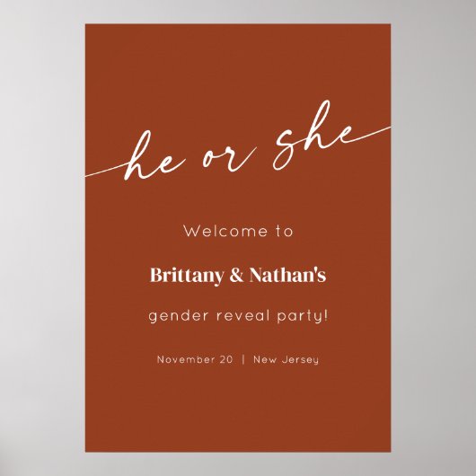 Verbrande Terracotta Geslacht Onthul Welkomstbord Poster (Voorkant)