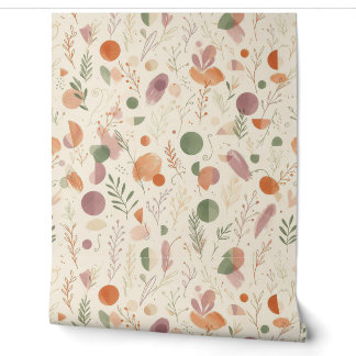 Verbrande Terracotta Stof Sage Boho Woestijn Varen Behang