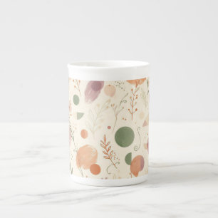 Verbrande Terracotta Stof Sage Boho Woestijn Varen Porselein Kop