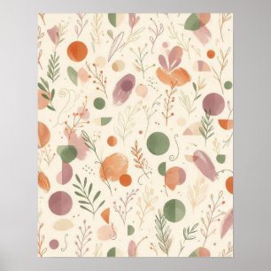 Verbrande Terracotta Stof Sage Boho Woestijn Varen Poster