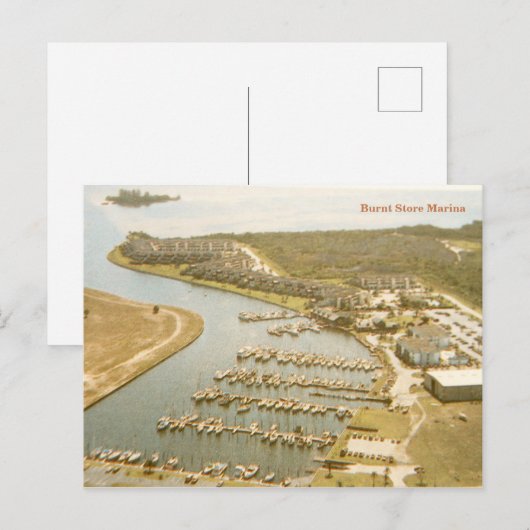  verbrande winkel Marina, Punta Gorda Florida Briefkaart (Voorkant / Achterkant)