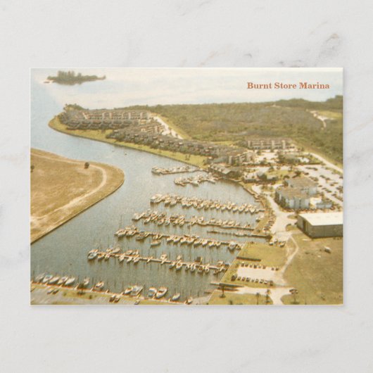  verbrande winkel Marina, Punta Gorda Florida Briefkaart (Voorkant)