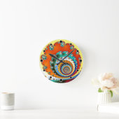 Verbranden met Kleur Fractal Spiral Ronde Klok (Huis)