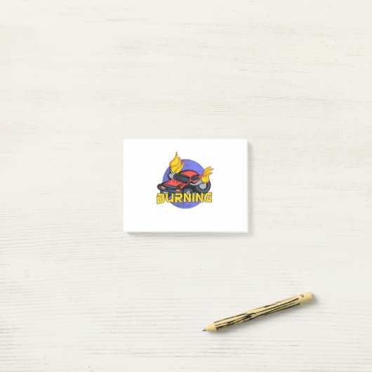 verbranden post-it® notes (Op bureau)