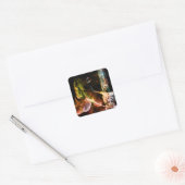 verbranden vierkante sticker (Envelop)