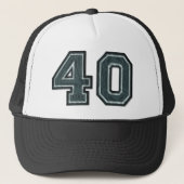 Verbrandend Blauwgroen nummer "40" Trucker Pet (Voorkant)