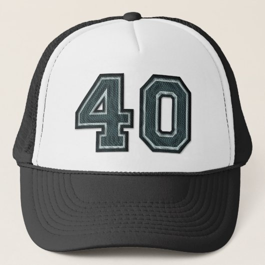 Verbrandend Blauwgroen nummer "40" Trucker Pet (Voorkant)
