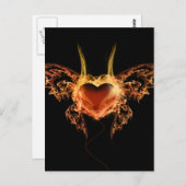 Verbrandend hart briefkaart (Voorkant / Achterkant)