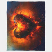 Verbrandend hart fleece deken (Voorkant)