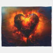 Verbrandend hart fleece deken (Voorkant (Horizontaal))