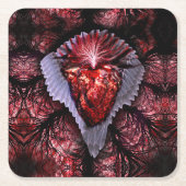 Verbrandend hart kartonnen onderzetters (Voorkant)