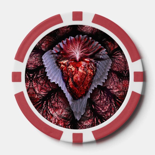 Verbrandend hart poker chips (Voorkant)