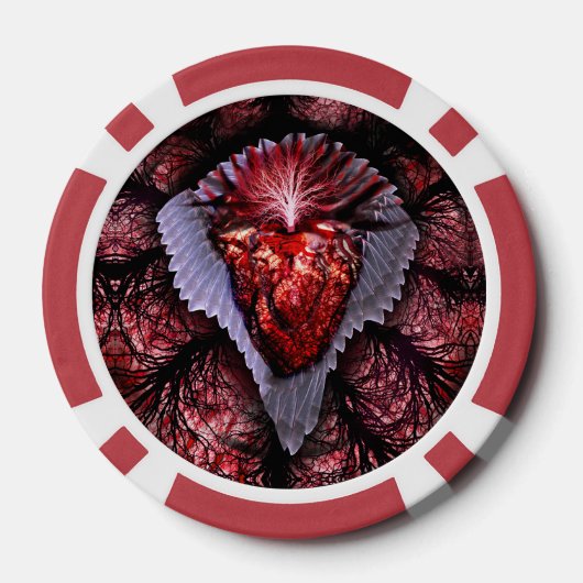 Verbrandend hart poker chips (Achterkant)