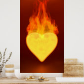 Verbrandend hart poster (Keuken)