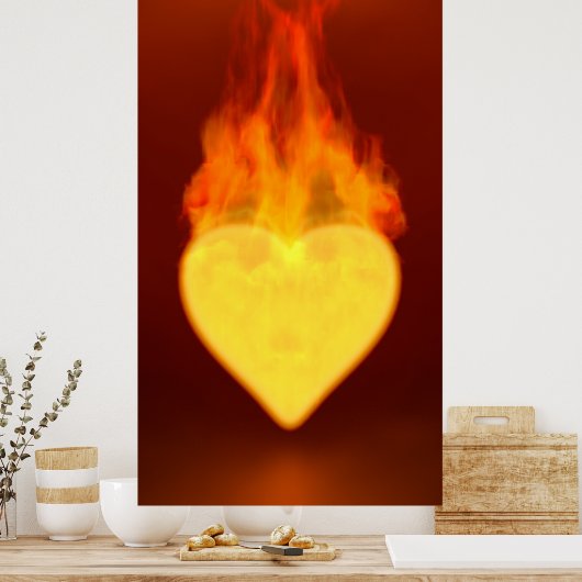 Verbrandend hart poster (Keuken)