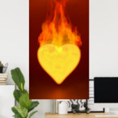 Verbrandend hart poster (Thuiskantoor)