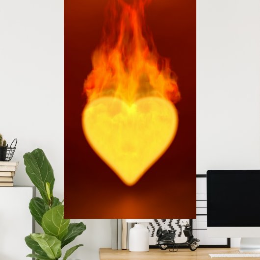 Verbrandend hart poster (Thuiskantoor)