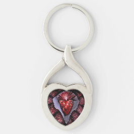 Verbrandend hart sleutelhanger