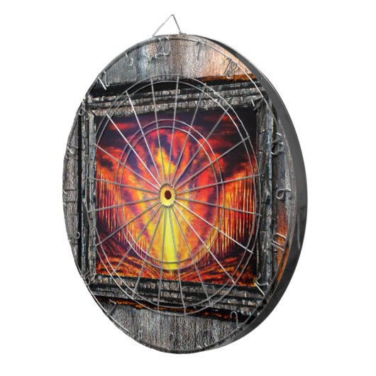 Verbrandend hemel dartbord (Voorkant Rechts)