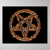 Verbrandend omgekeerd pentagram poster (Voorkant)