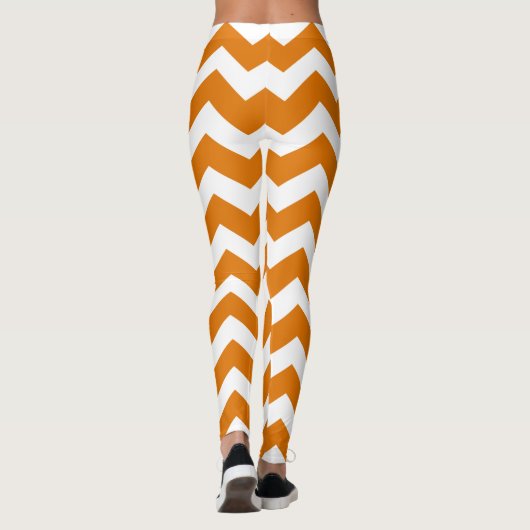 Verbrandend Oranje Chevron Pattern Leggings (Achterkant)