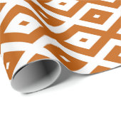 Verbrandend oranje en wit diamantpatroon cadeaupapier (Rol Hoek)