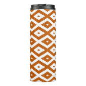 Verbrandend oranje en wit diamantpatroon thermosbeker (Achterkant)