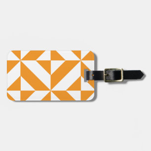 Verbrandend Oranje geometrisch decoderingspatroon Bagagelabel