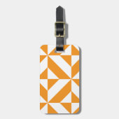 Verbrandend Oranje geometrisch decoderingspatroon Bagagelabel (Voorkant verticaal)