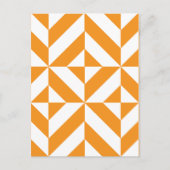 Verbrandend Oranje geometrisch decoderingspatroon Briefkaart (Voorkant)