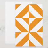 Verbrandend Oranje geometrisch decoderingspatroon Briefpapier (Voorkant / Achterkant)